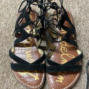 Sam Edelman Black Lace-Up Sandals